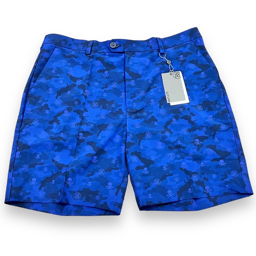 G/Fore G4 Skulls & Tees Blue Camo Men’s Technical Stretch Golf Shorts Sz 34 NWT
